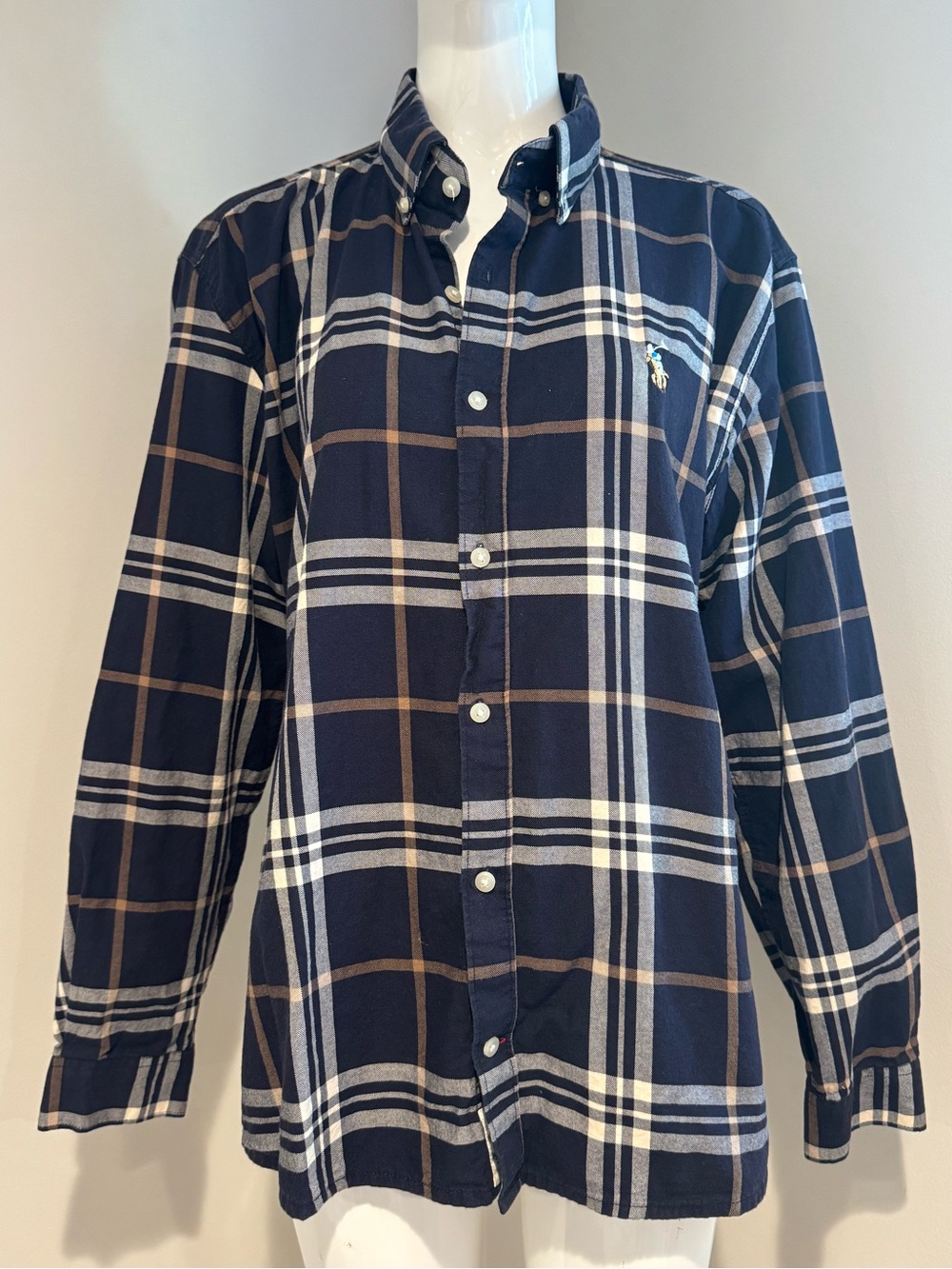 RRL Double RL Ralph Lauren Men’s XXL Custom Fit Plaid Pony Shirt